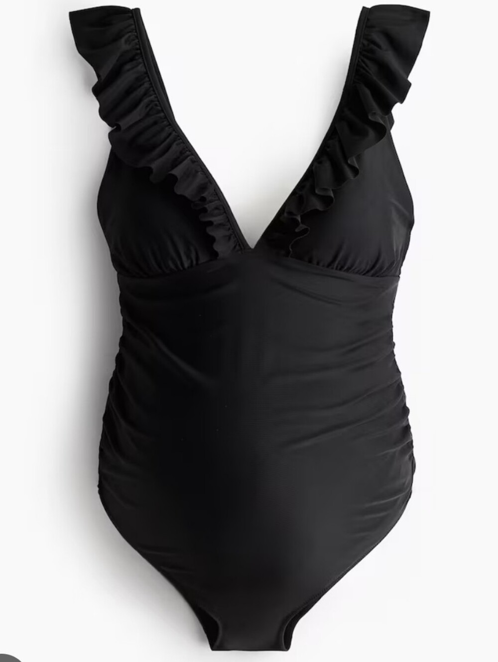H&M Black Ruffle V-Neck One-Piece Swimsuit - XL